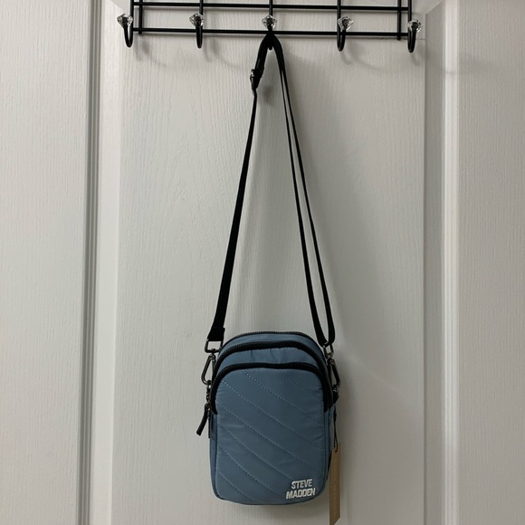 Steve Madden Pastel Blue Quilted Nylon Crossbody Bag - Picture 4 of 17